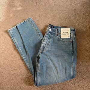 A&F Western Straight Blue Jeans - 34x32